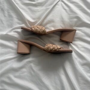 Steve Madden Tan Woven Block Heel Sandals